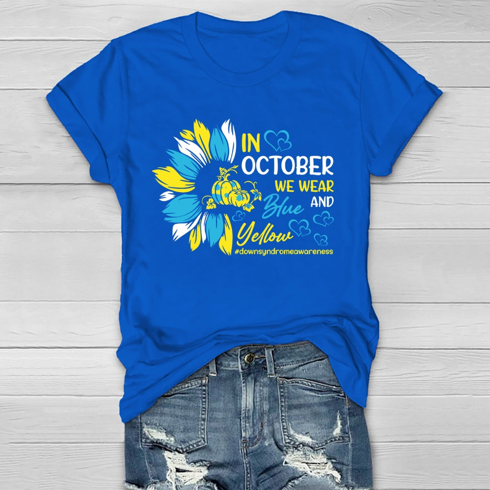 In October We Wear Blue And Yellow Healthwear T-shirt