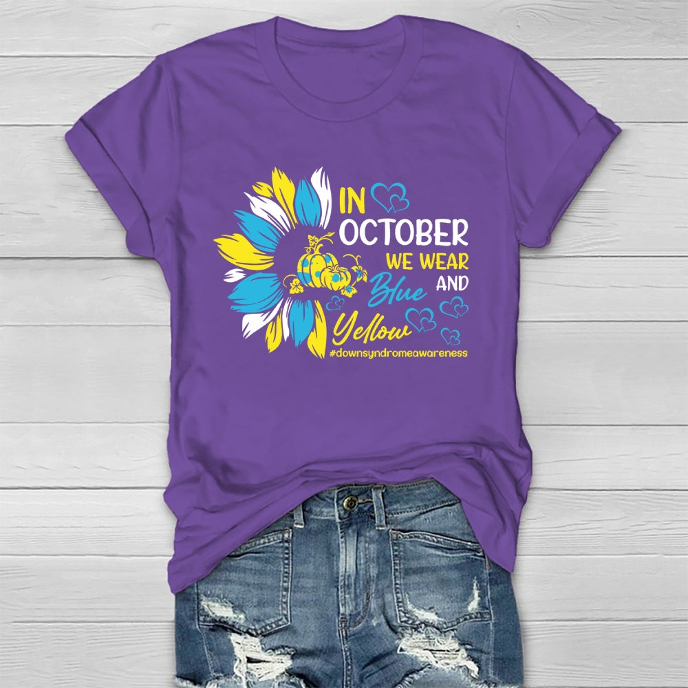 In October We Wear Blue And Yellow Healthwear T-shirt