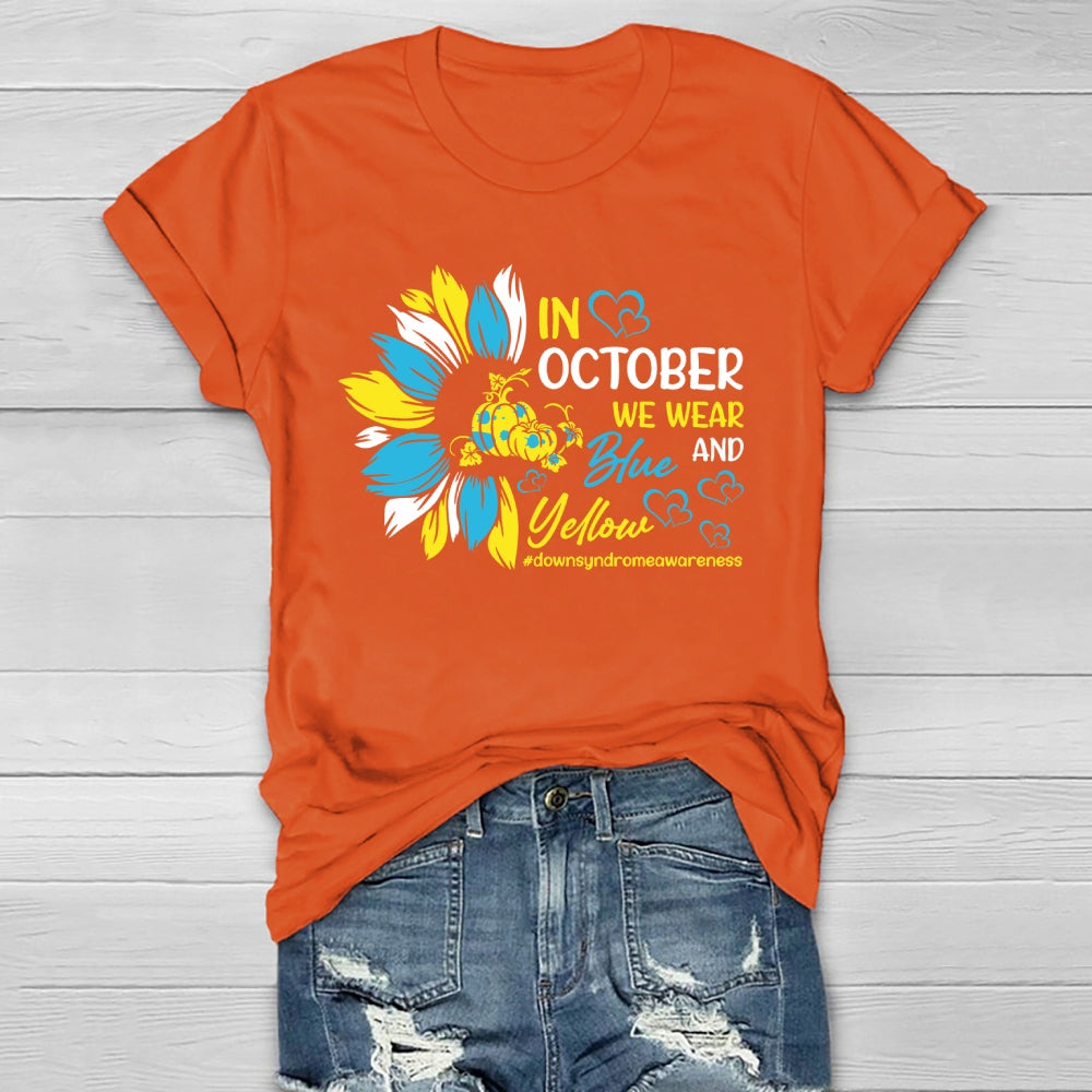 In October We Wear Blue And Yellow Healthwear T-shirt