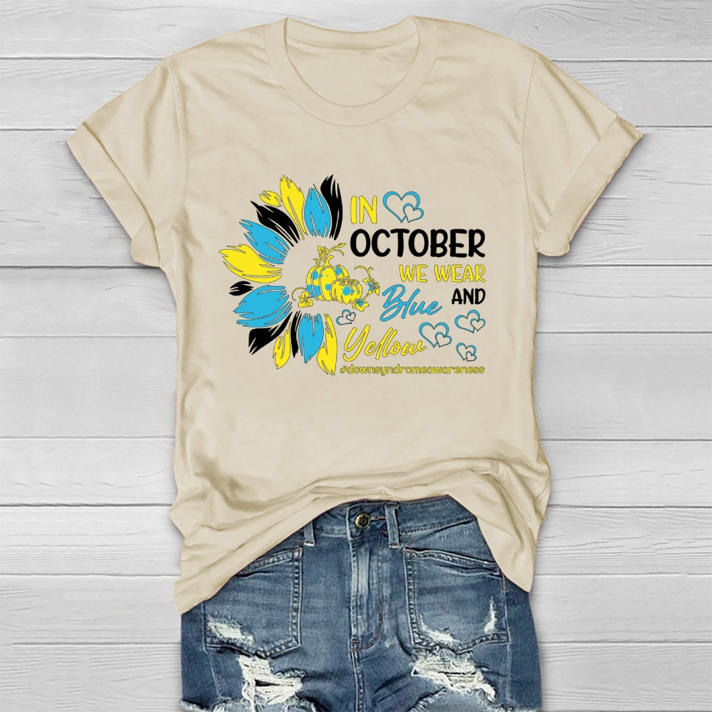 In October We Wear Blue And Yellow Healthwear T-shirt