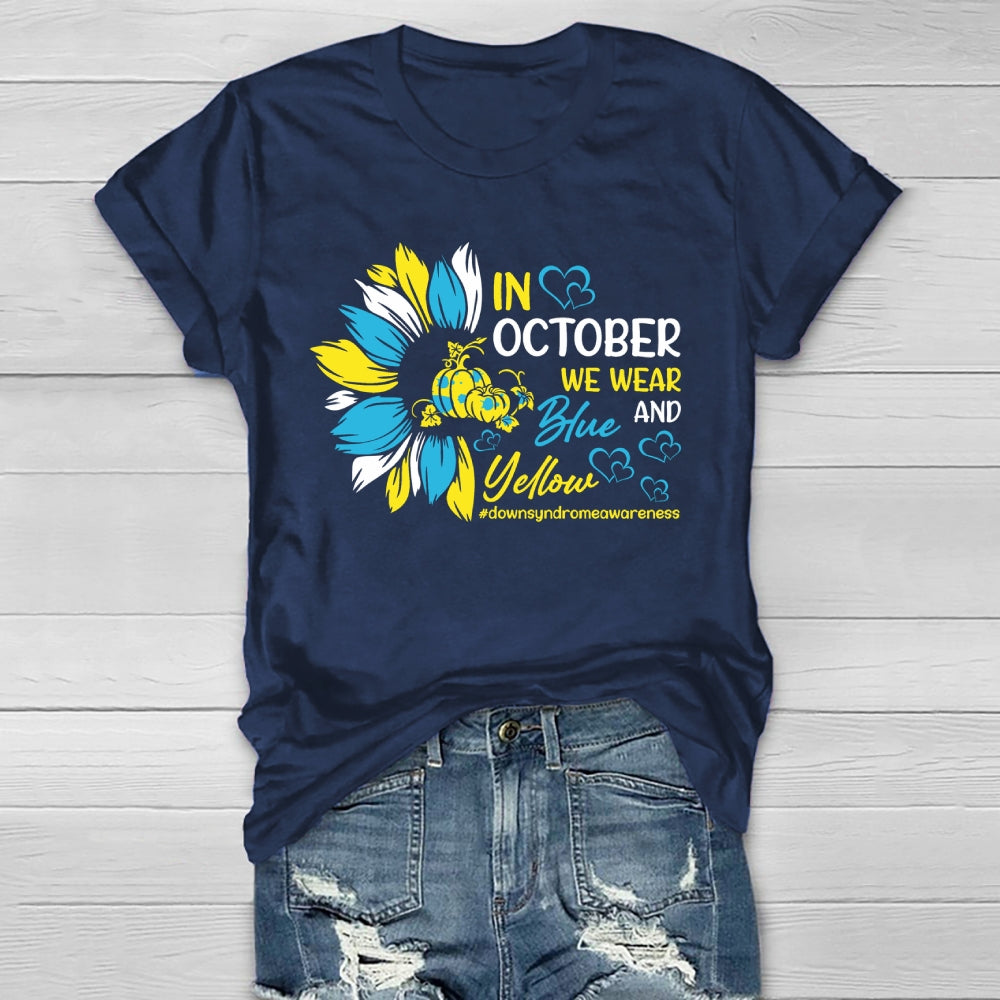 In October We Wear Blue And Yellow Healthwear T-shirt