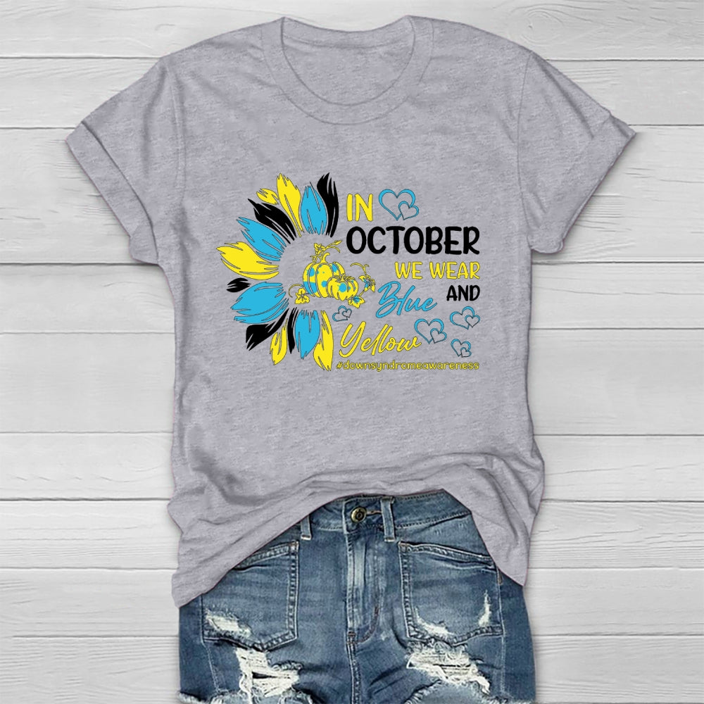 In October We Wear Blue And Yellow Healthwear T-shirt