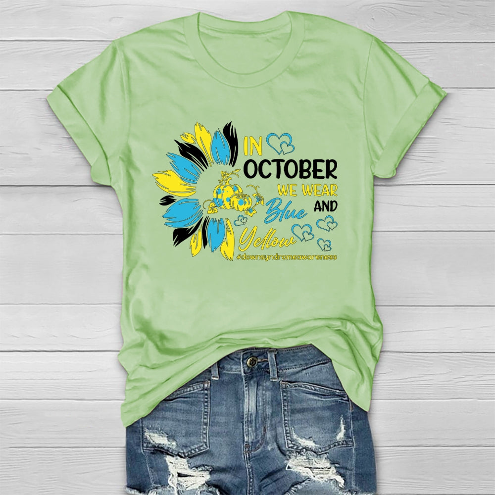In October We Wear Blue And Yellow Healthwear T-shirt