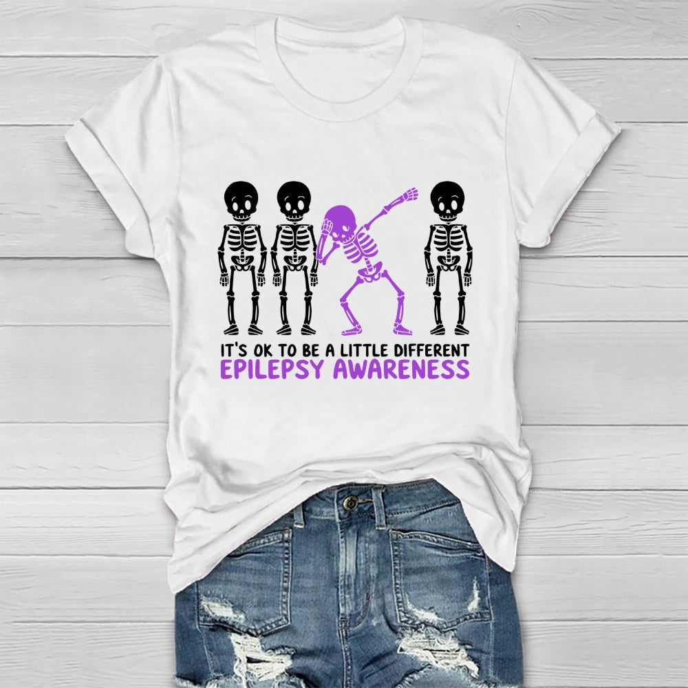 Epilepsy Awareness It's Ok To Be A Little Different Purple Healthwear T-shirt