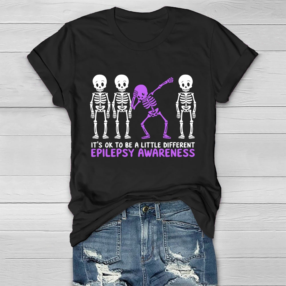 Epilepsy Awareness It's Ok To Be A Little Different Purple Healthwear T-shirt