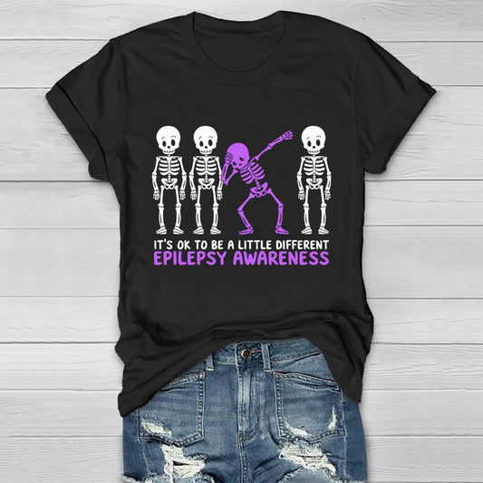Epilepsy Awareness It's Ok To Be A Little Different Purple Healthwear T-shirt