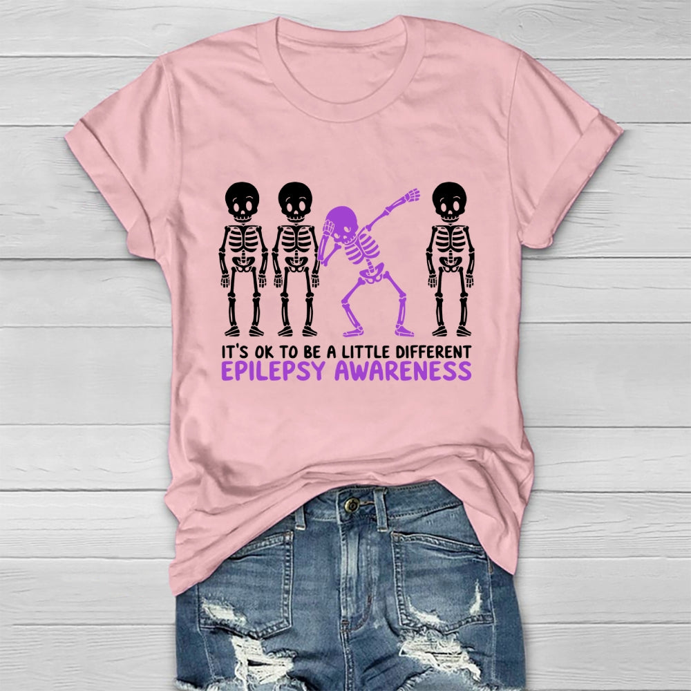 Epilepsy Awareness It's Ok To Be A Little Different Purple Healthwear T-shirt