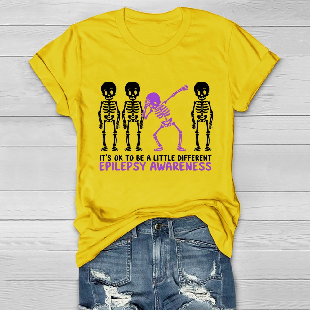 Epilepsy Awareness It's Ok To Be A Little Different Purple Healthwear T-shirt
