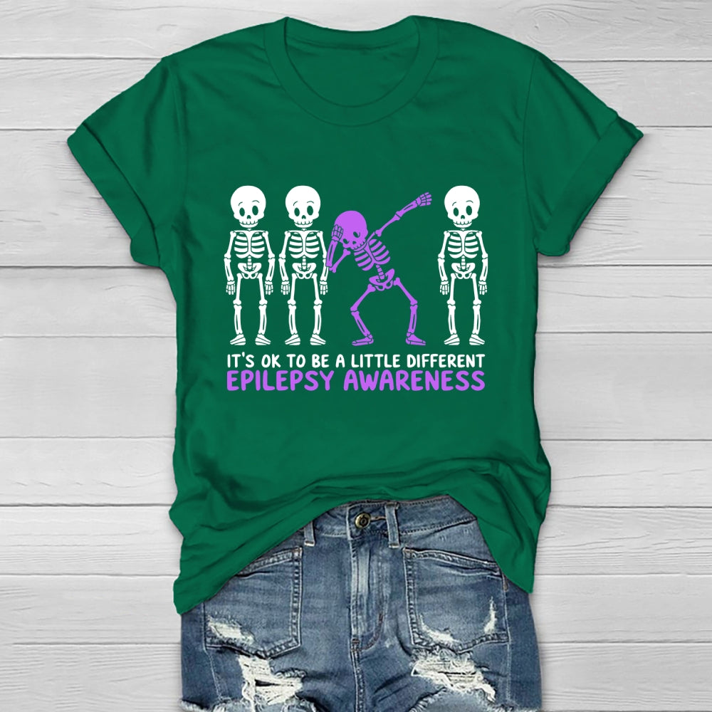 Epilepsy Awareness It's Ok To Be A Little Different Purple Healthwear T-shirt
