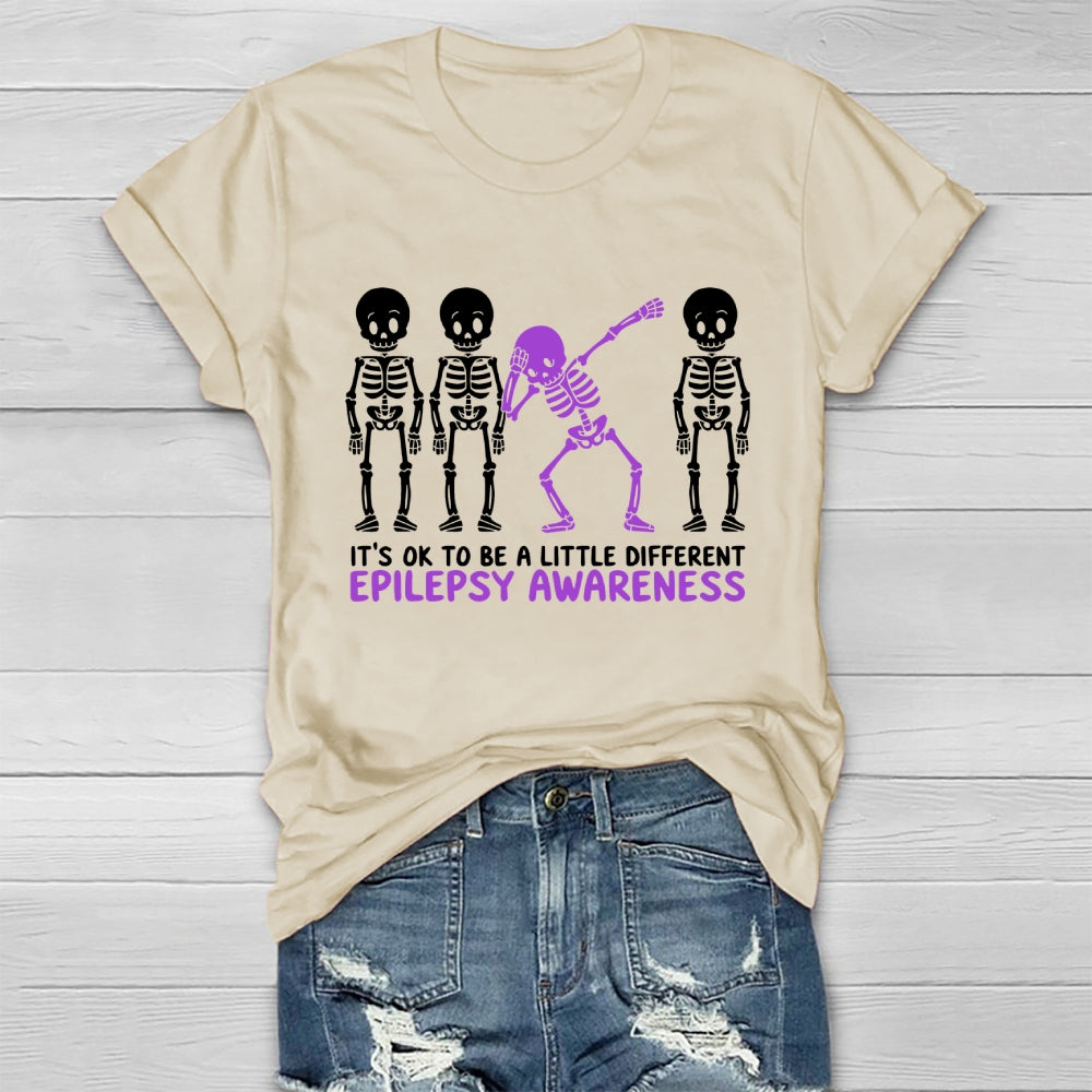 Epilepsy Awareness It's Ok To Be A Little Different Purple Healthwear T-shirt