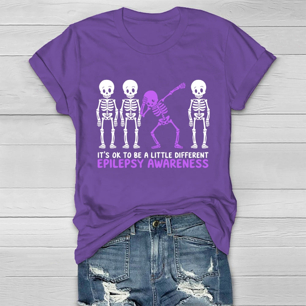 Epilepsy Awareness It's Ok To Be A Little Different Purple Healthwear T-shirt