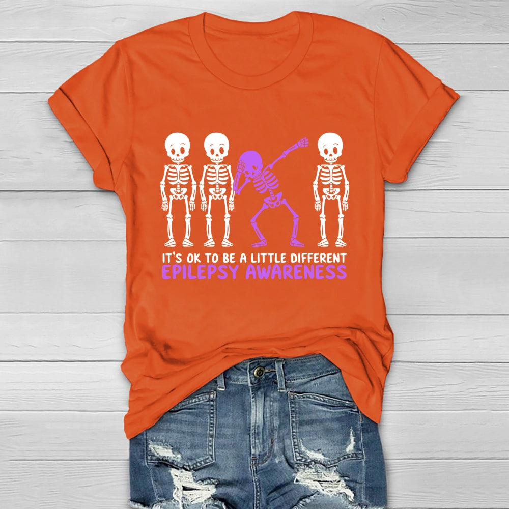 Epilepsy Awareness It's Ok To Be A Little Different Purple Healthwear T-shirt