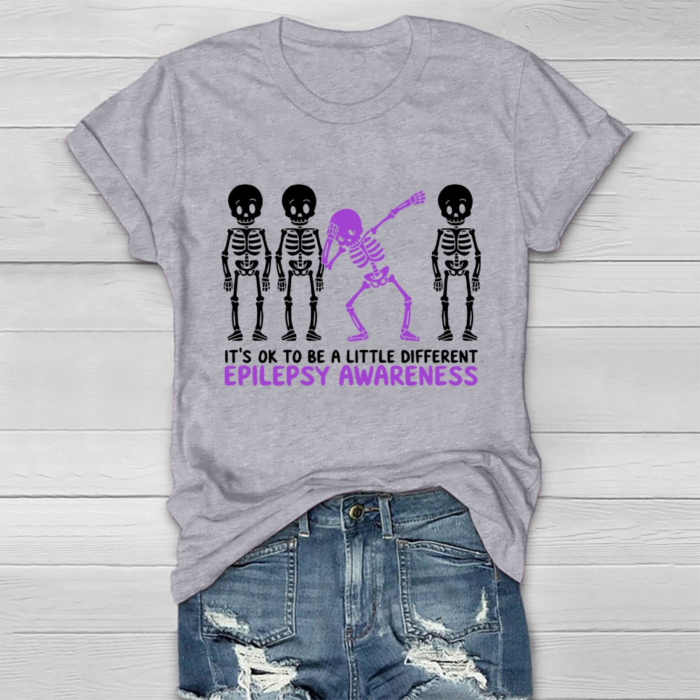 Epilepsy Awareness It's Ok To Be A Little Different Purple Healthwear T-shirt