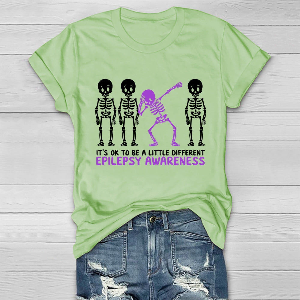 Epilepsy Awareness It's Ok To Be A Little Different Purple Healthwear T-shirt