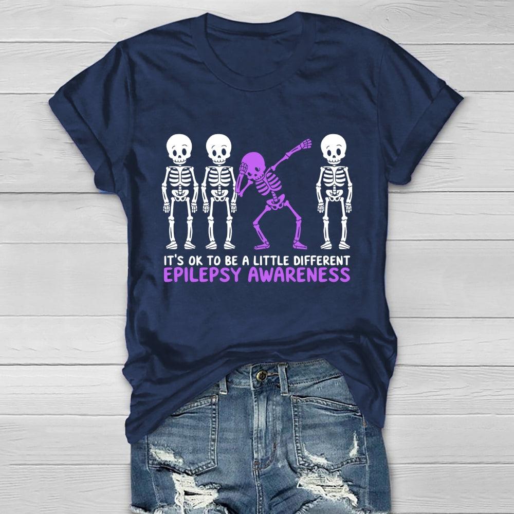 Epilepsy Awareness It's Ok To Be A Little Different Purple Healthwear T-shirt