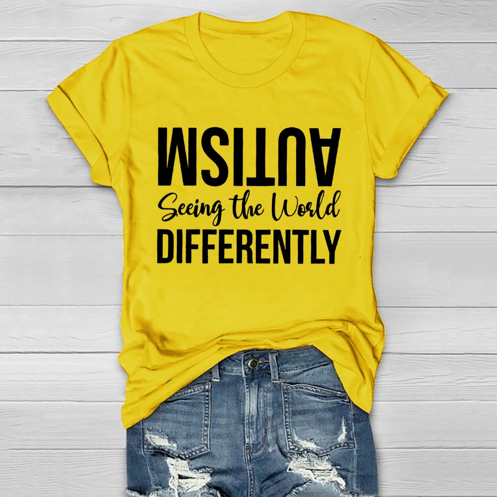 Seeing The World Differently Autism Awareness  Healthwear T-shirt