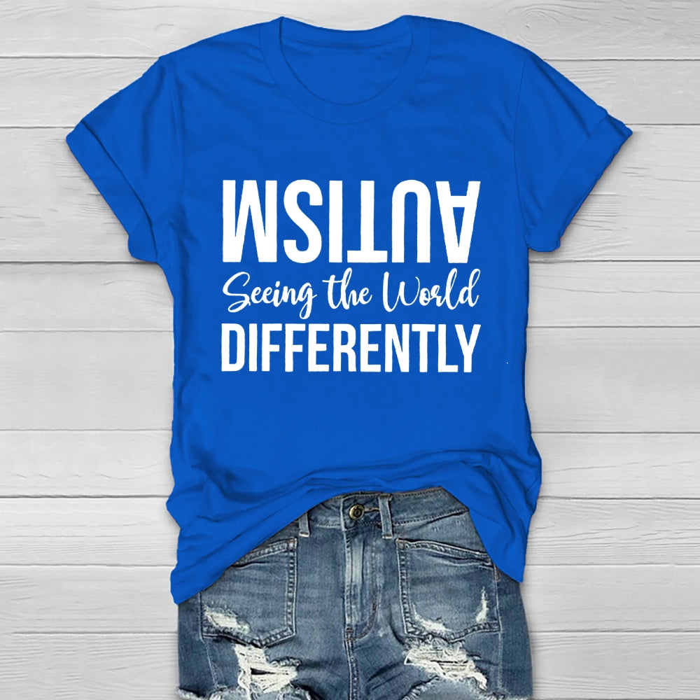 Seeing The World Differently Autism Awareness  Healthwear T-shirt