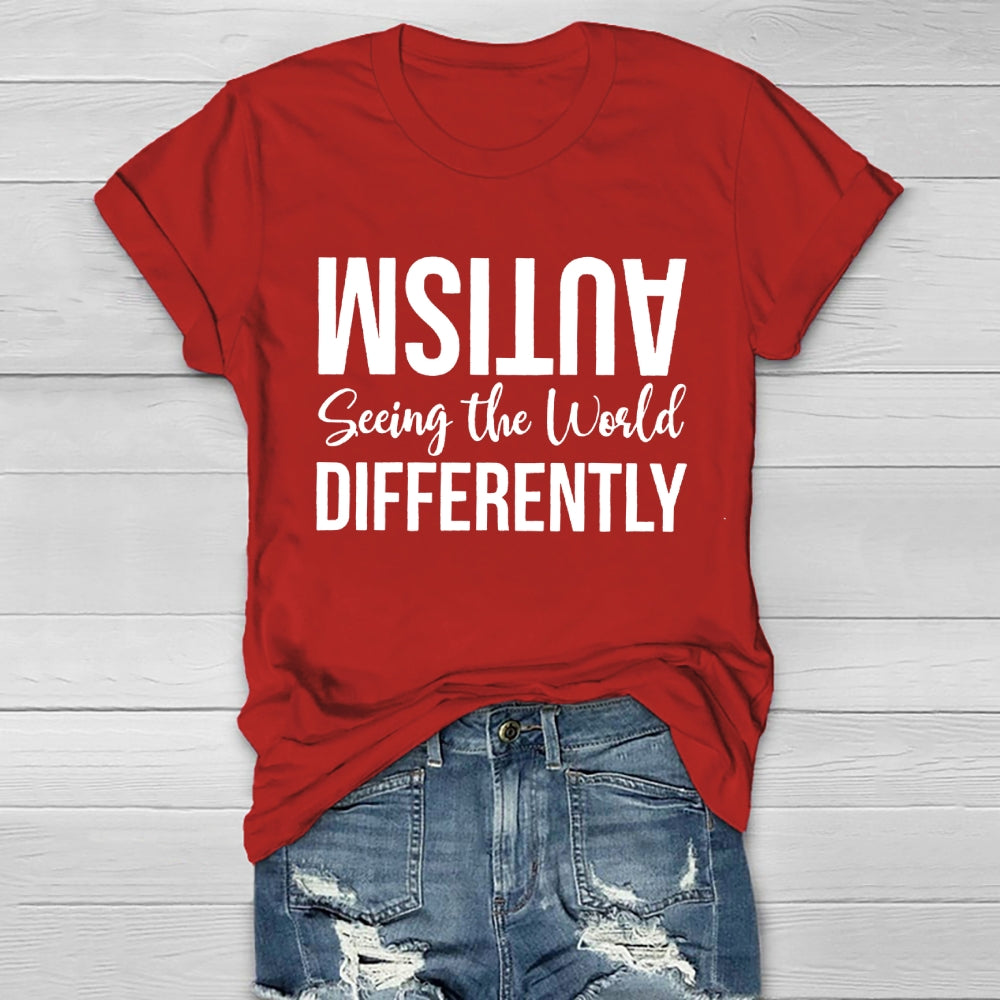 Seeing The World Differently Autism Awareness  Healthwear T-shirt