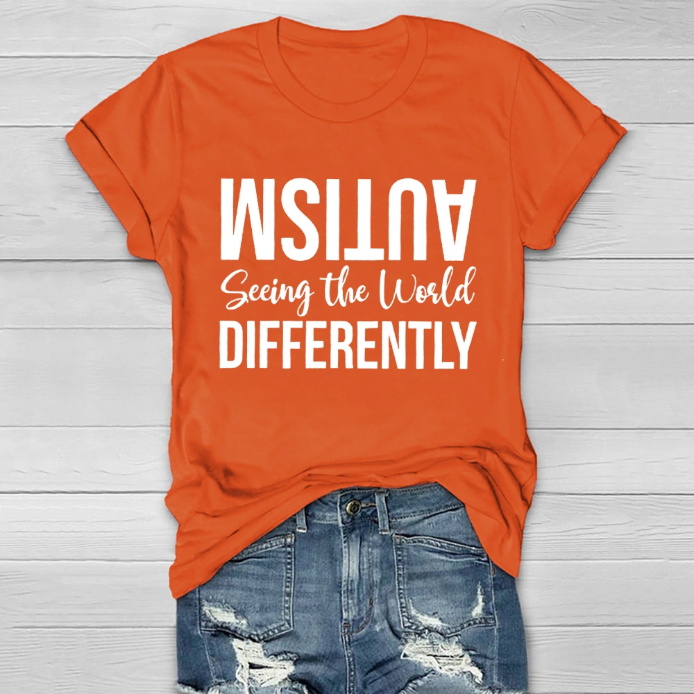 Seeing The World Differently Autism Awareness  Healthwear T-shirt