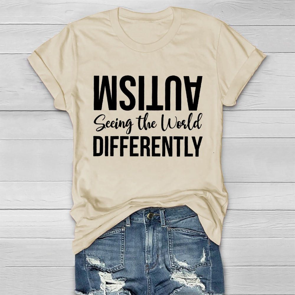 Seeing The World Differently Autism Awareness  Healthwear T-shirt