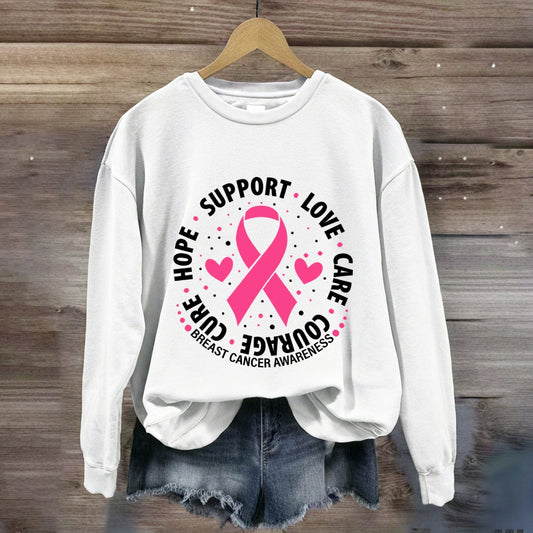 Hope Support Love Pink Ribbon Sweatshirt