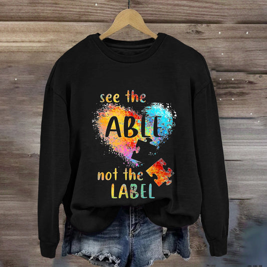See The Able Not The Label Colorful Heart Sweatshirt
