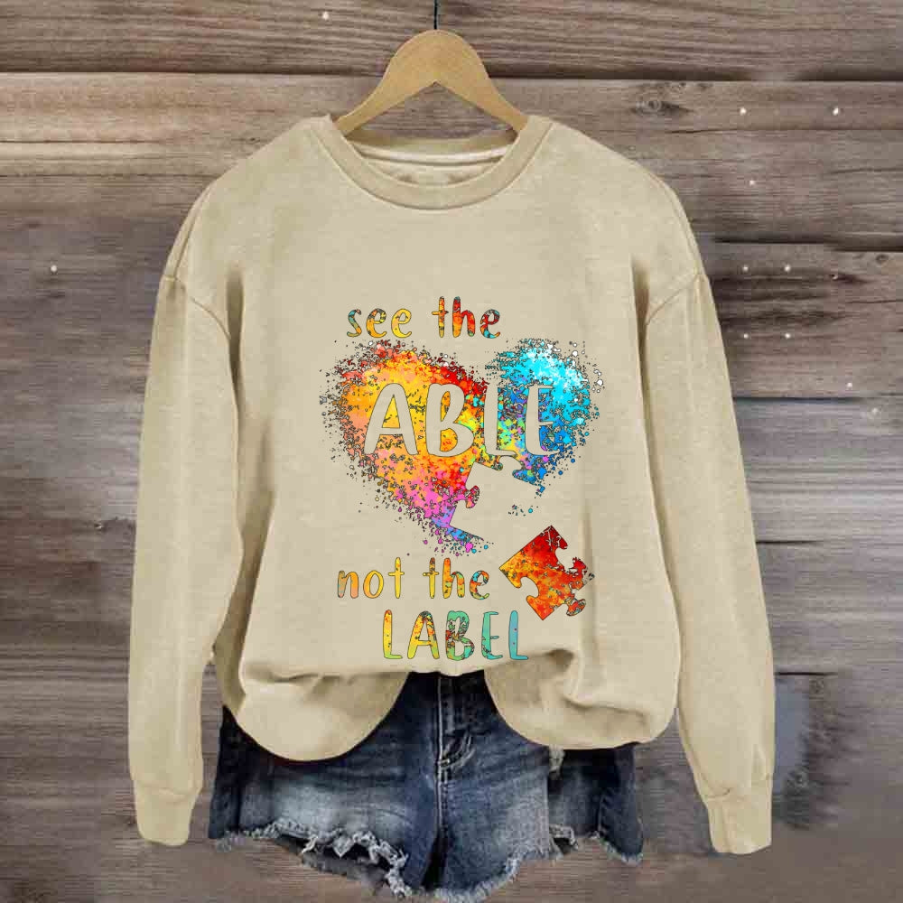 See The Able Not The Label Colorful Heart Sweatshirt