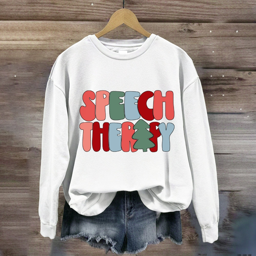 Speech Therapy Christmas Tree Sweatshirt