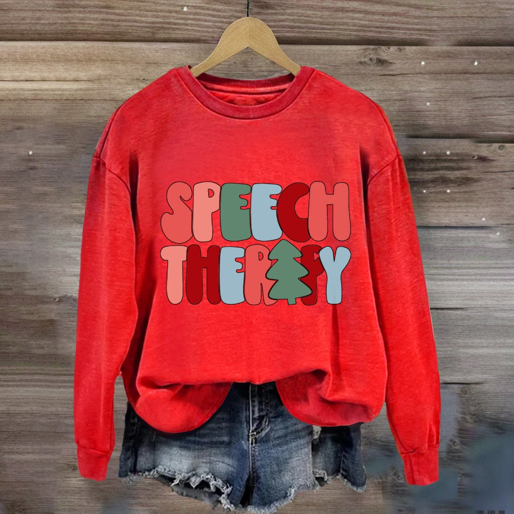 Speech Therapy Christmas Tree Sweatshirt
