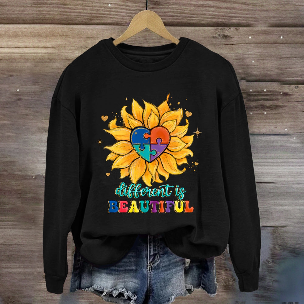 Different Is Beautiful Sunflower Sweatshirt