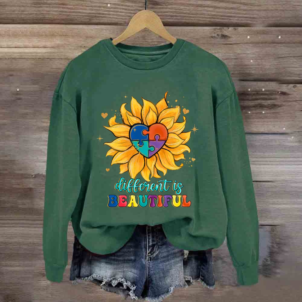 Different Is Beautiful Sunflower Sweatshirt