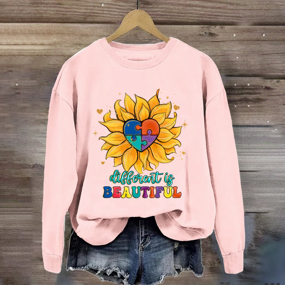 Different Is Beautiful Sunflower Sweatshirt