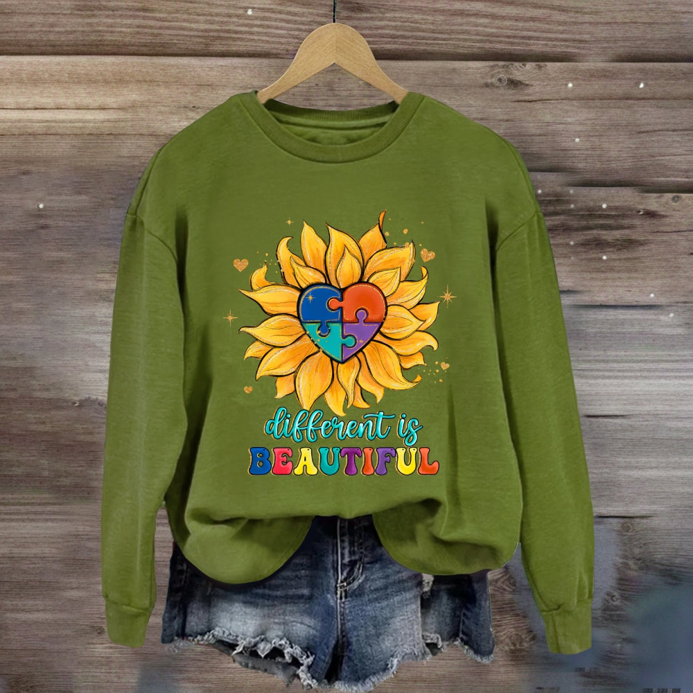 Different Is Beautiful Sunflower Sweatshirt