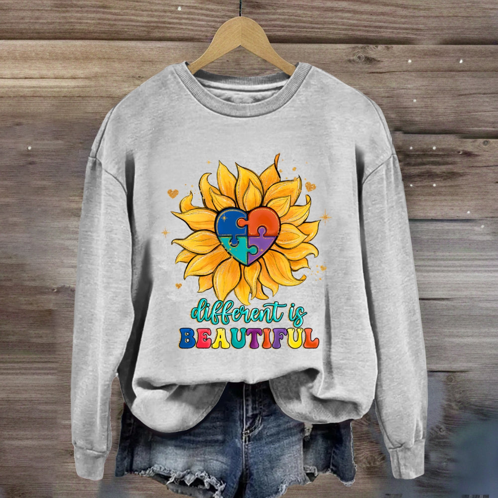 Different Is Beautiful Sunflower Sweatshirt