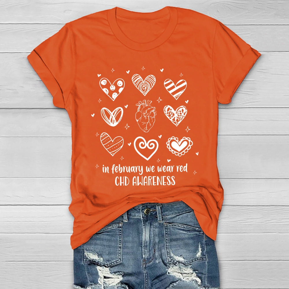 In February We Wear Red CHD Awareness Healthwear T-shirt