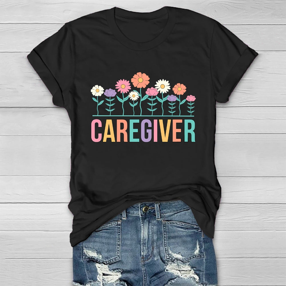 Caregiver Flower Healthwear T-shirt