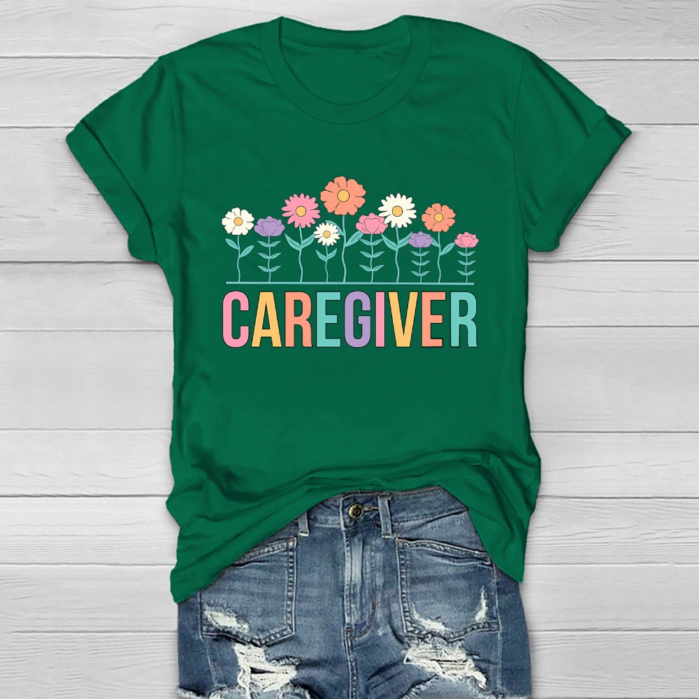 Caregiver Flower Healthwear T-shirt