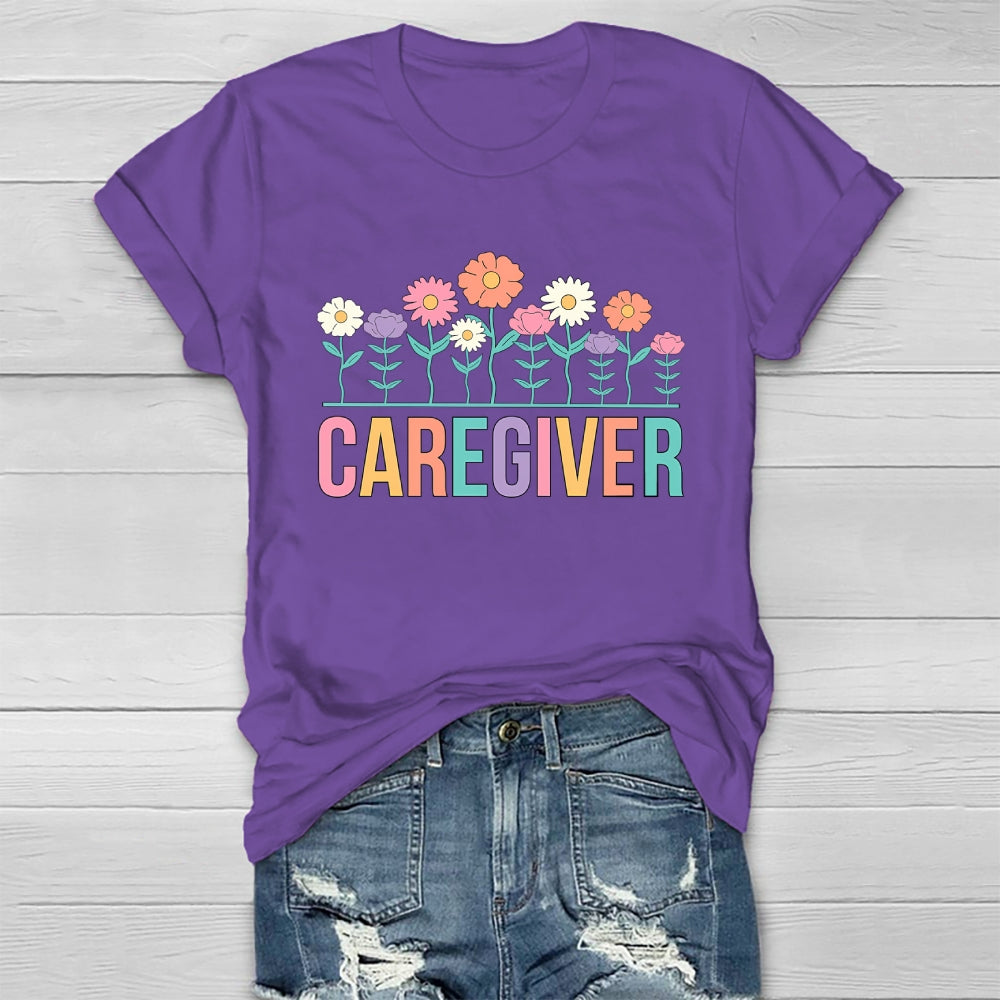 Caregiver Flower Healthwear T-shirt