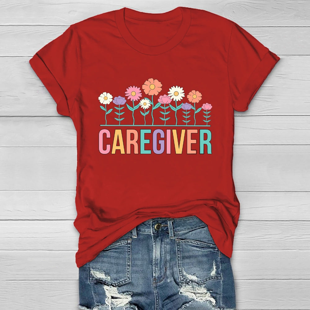 Caregiver Flower Healthwear T-shirt