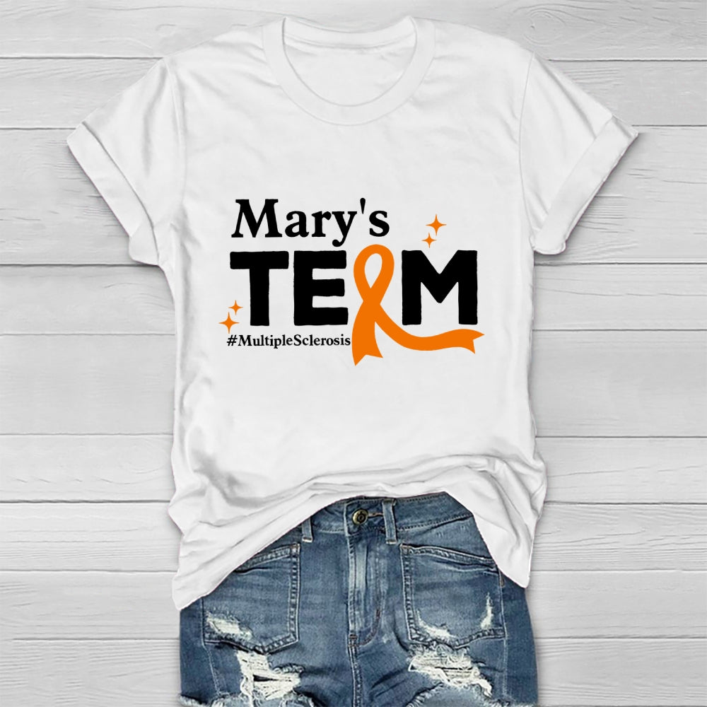 Personalized Team Name Mary's Team Multiple Sclerosis Healthwear T-shirt