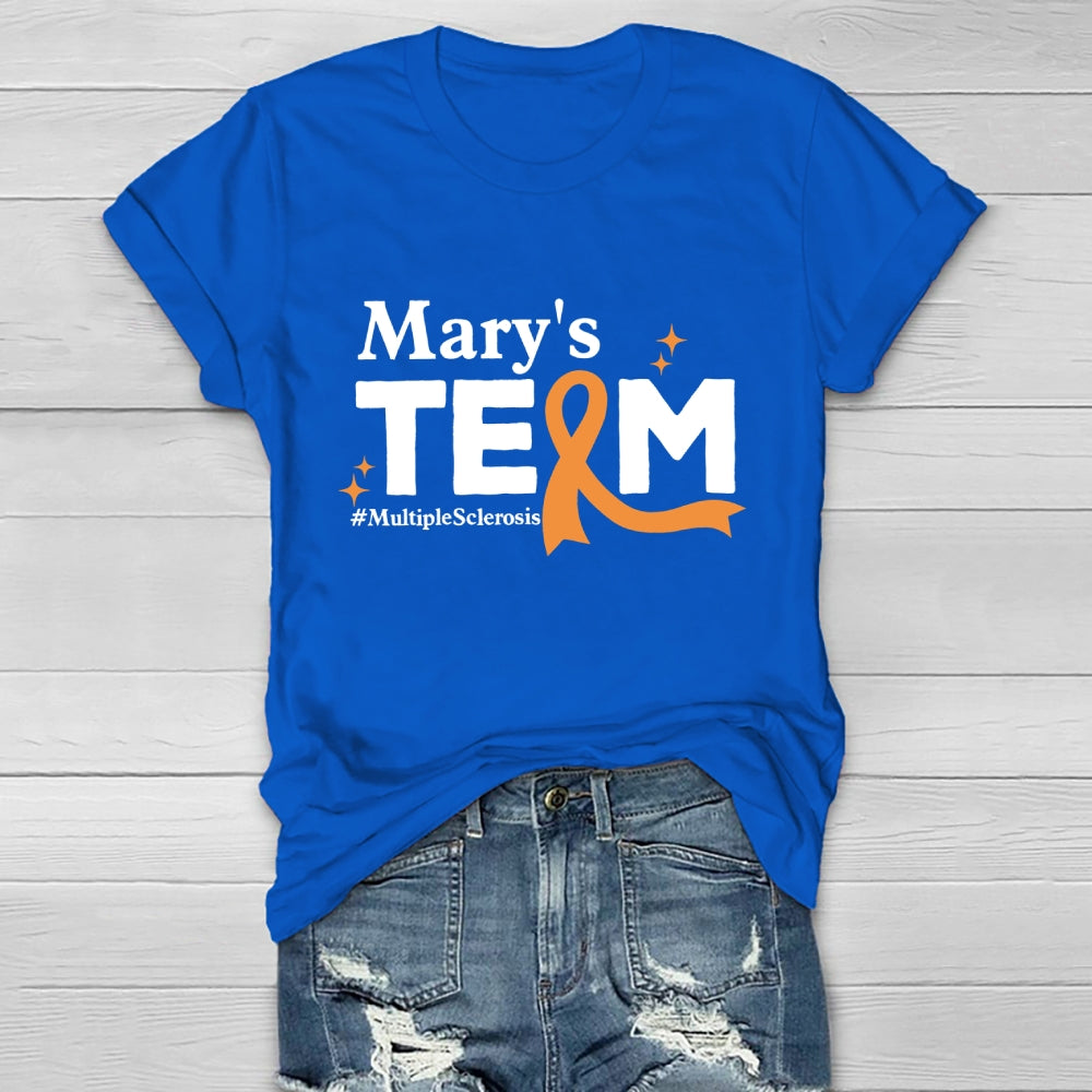 Personalized Team Name Mary's Team Multiple Sclerosis Healthwear T-shirt