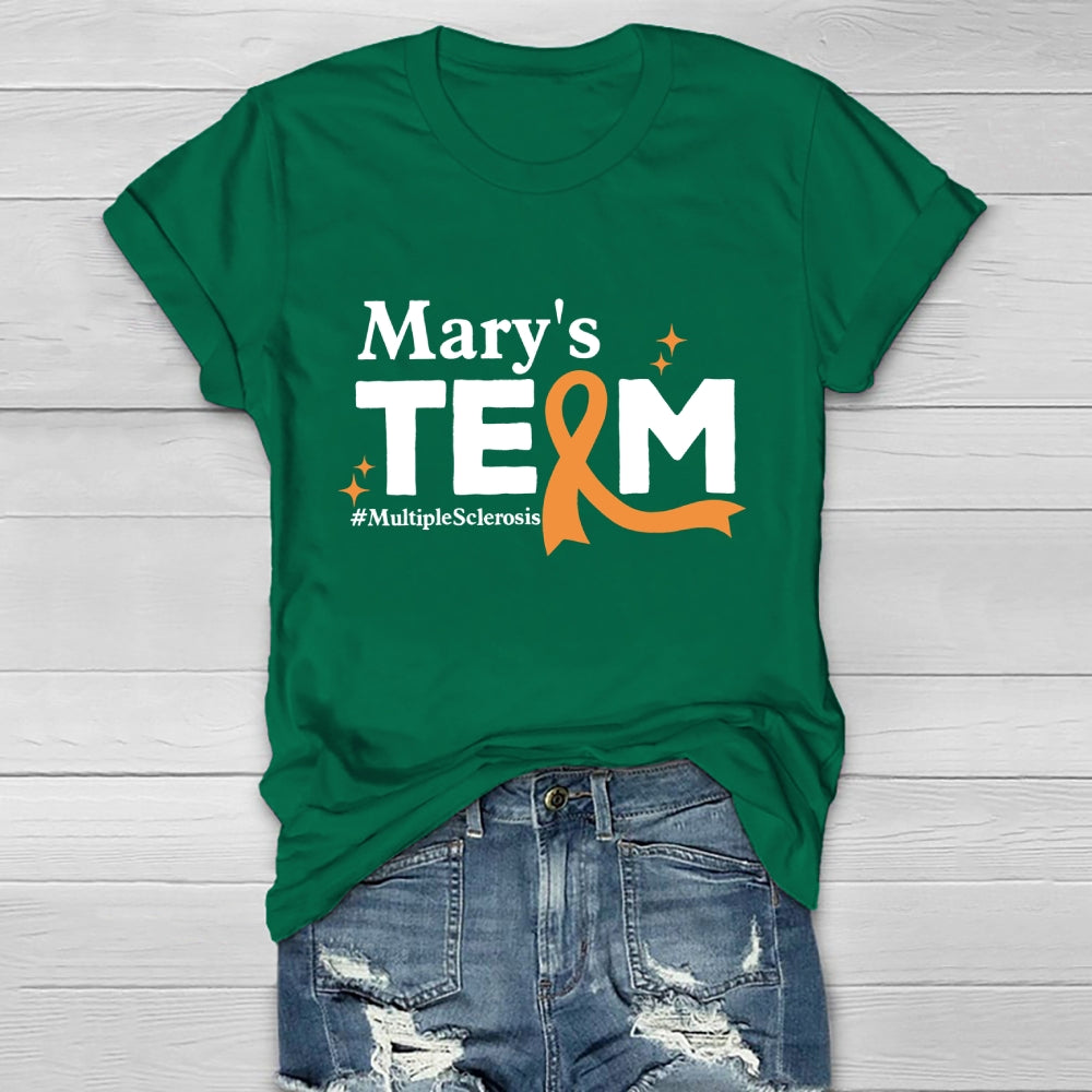 Personalized Team Name Mary's Team Multiple Sclerosis Healthwear T-shirt
