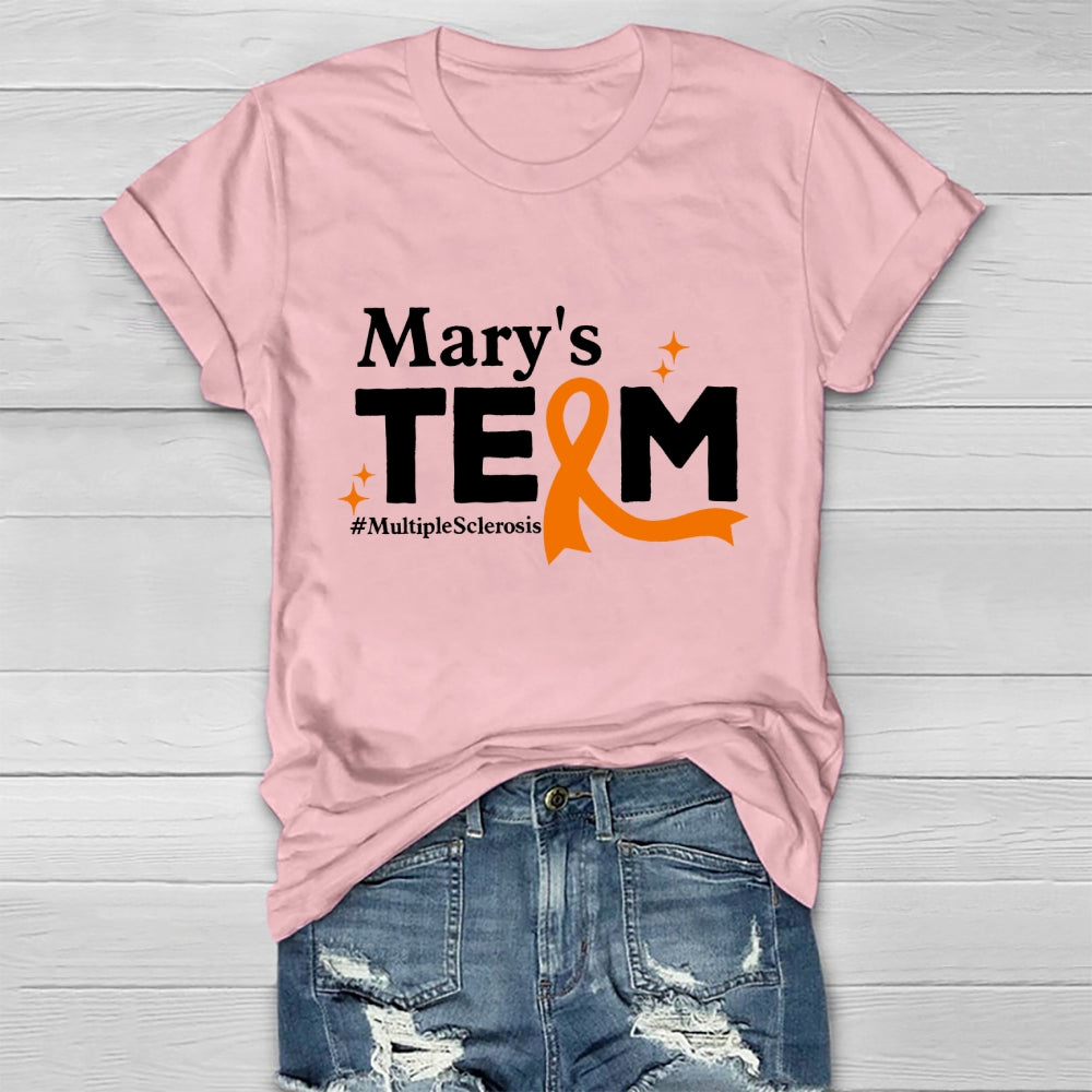 Personalized Team Name Mary's Team Multiple Sclerosis Healthwear T-shirt