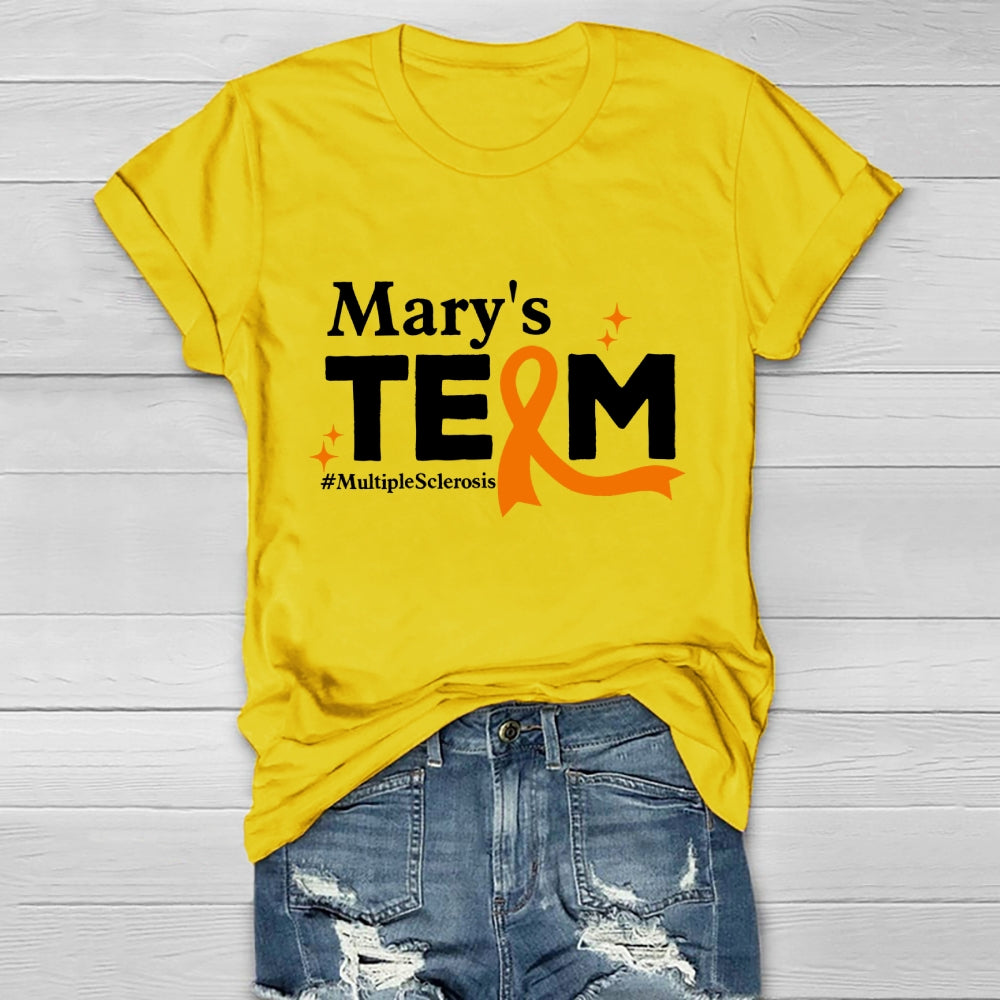 Personalized Team Name Mary's Team Multiple Sclerosis Healthwear T-shirt
