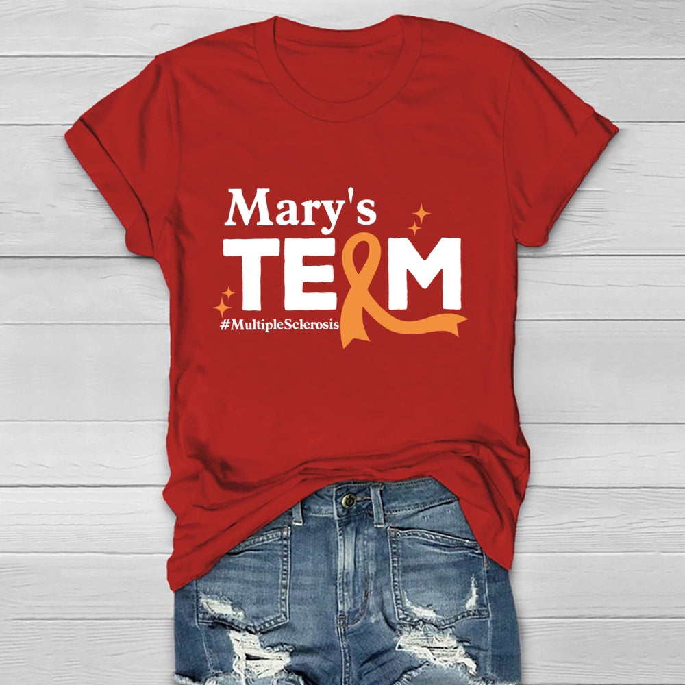 Personalized Team Name Mary's Team Multiple Sclerosis Healthwear T-shirt
