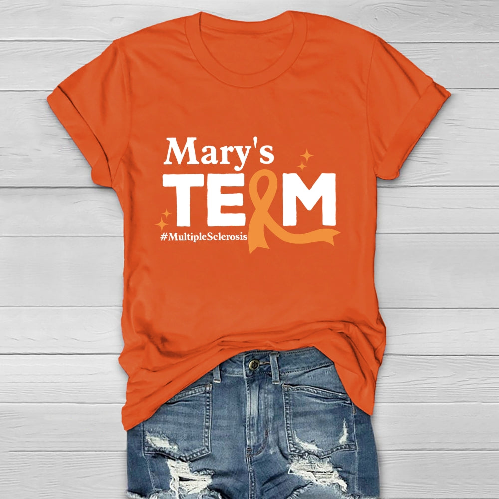 Personalized Team Name Mary's Team Multiple Sclerosis Healthwear T-shirt