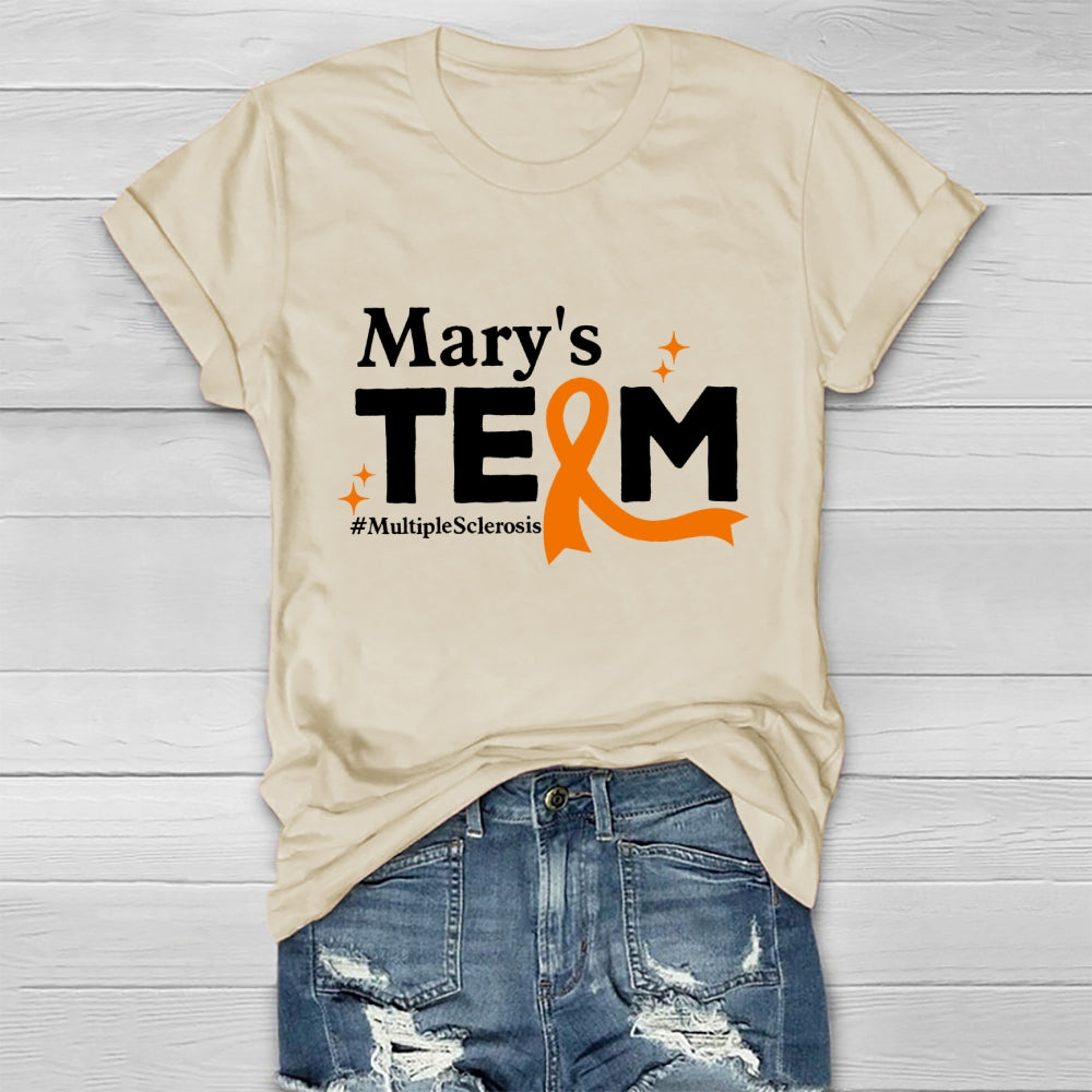 Personalized Team Name Mary's Team Multiple Sclerosis Healthwear T-shirt