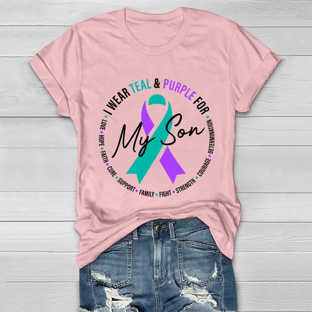 I Wear Teal And Purple For My Son Suicide Prevention Healthwear T-shirt