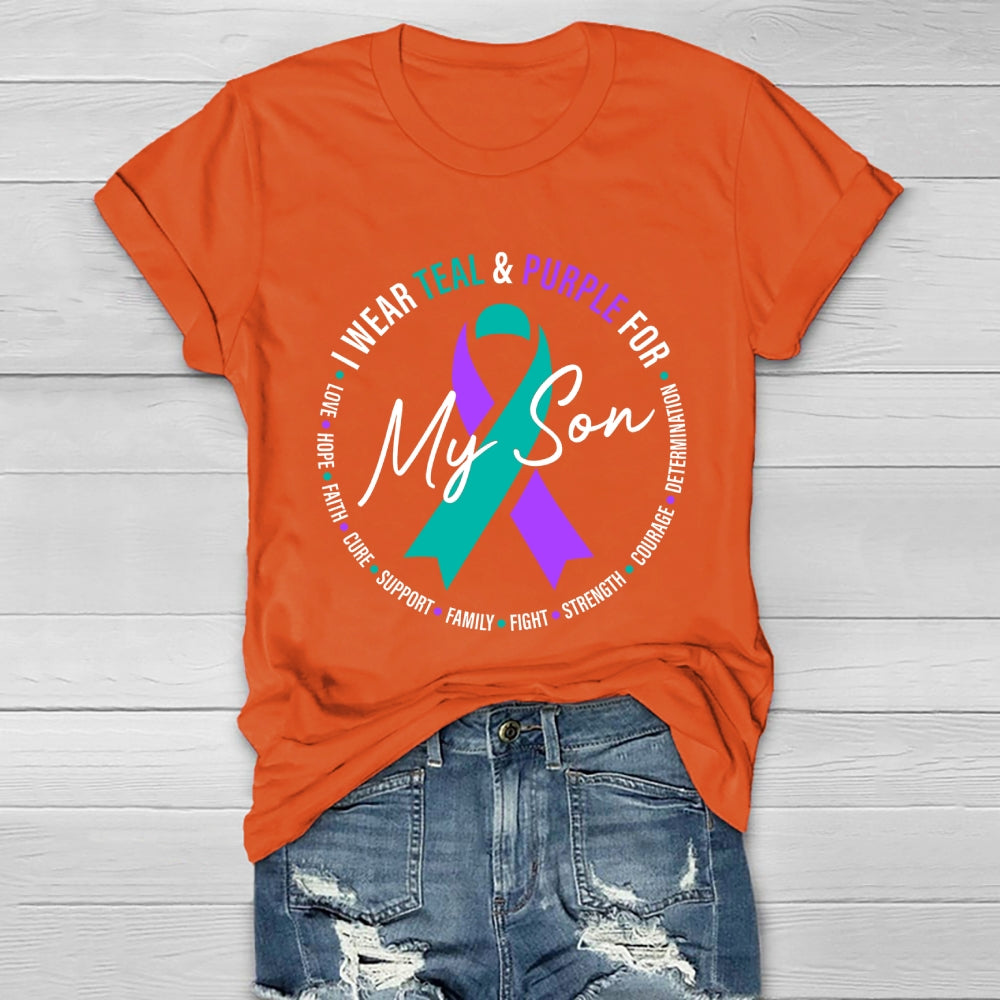 I Wear Teal And Purple For My Son Suicide Prevention Healthwear T-shirt