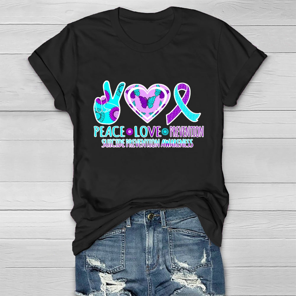 Peace Love Prevention Suicide Prevention Awareness Healthwear T-shirt